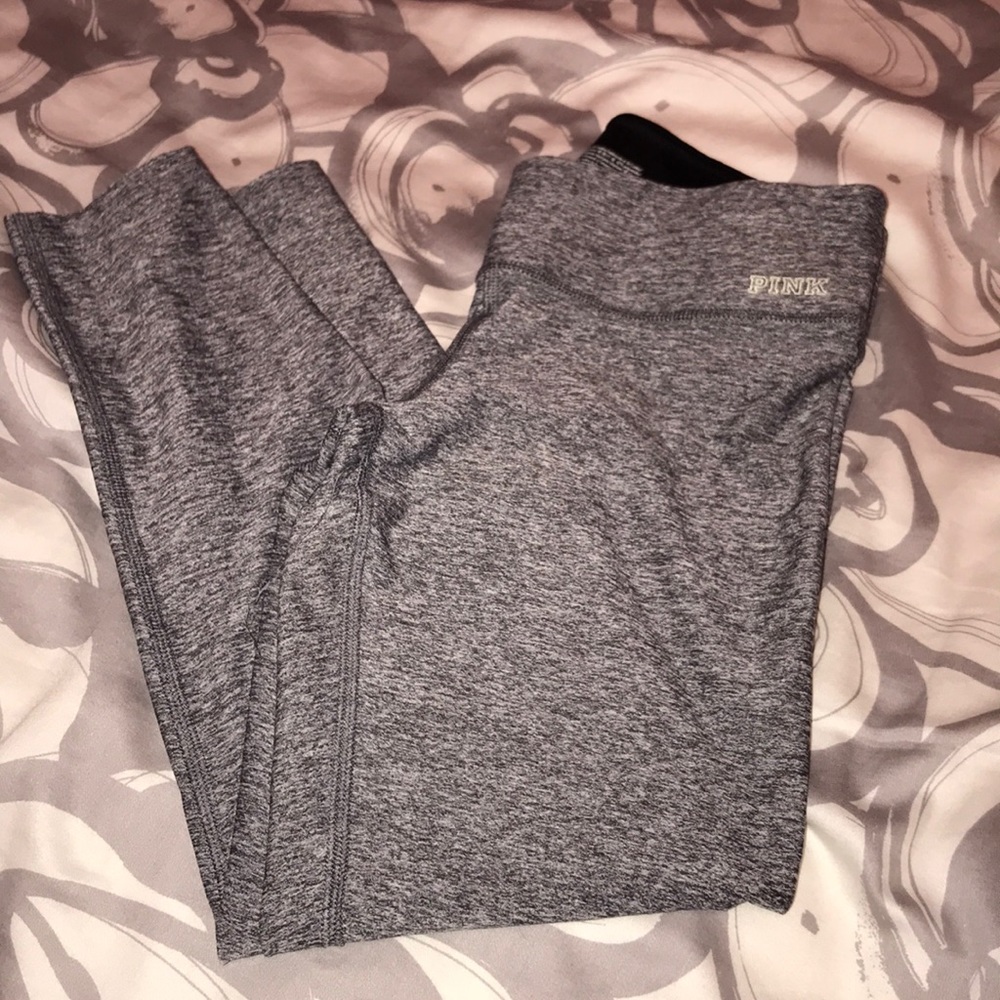 PINK. Grey leggings. XS